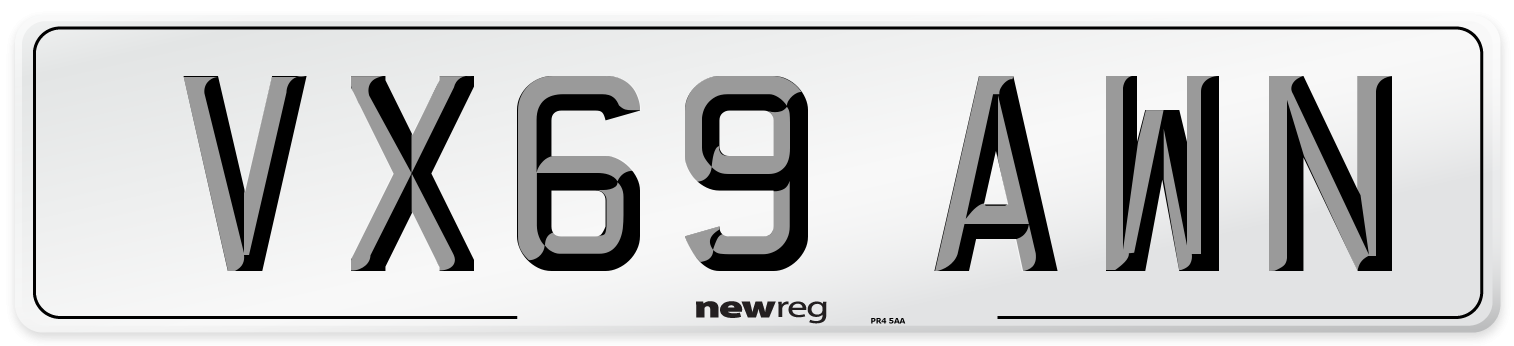 VX69 AWN Number Plate from New Reg